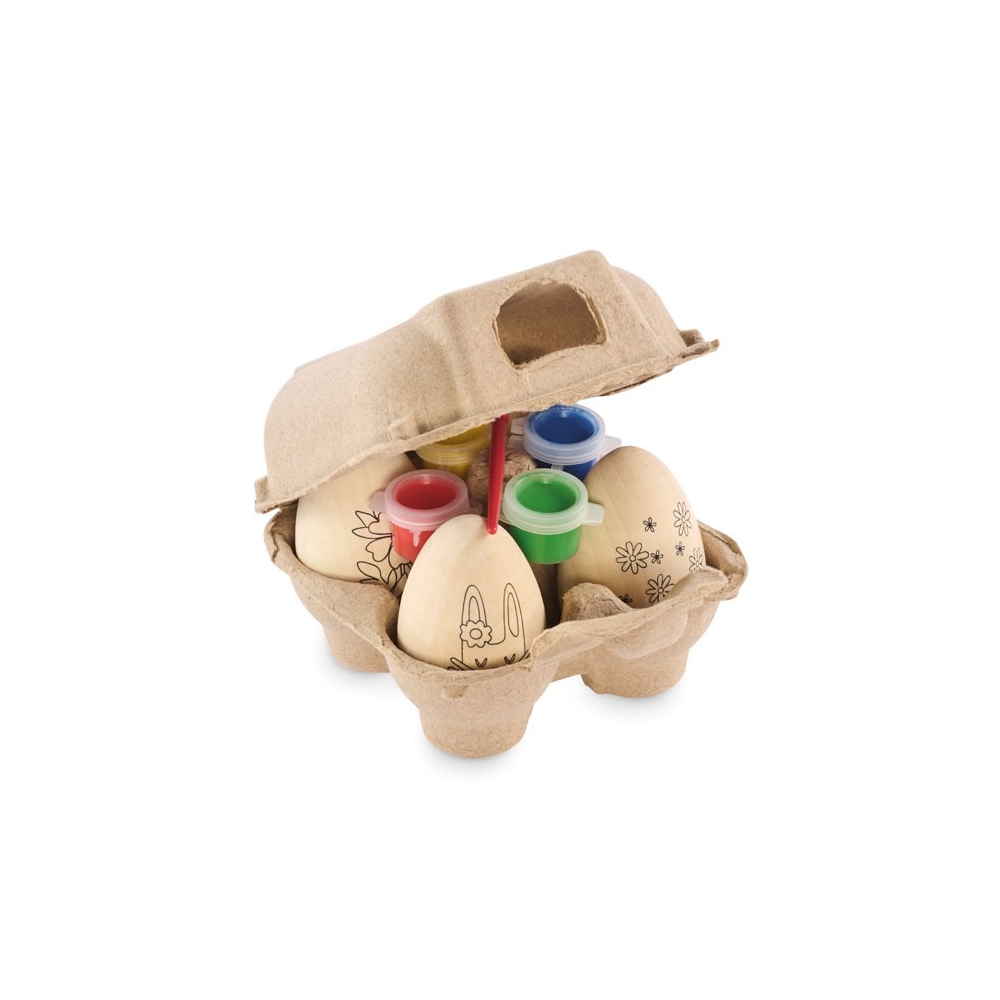EISET Medinių Velykinių kiaušinių dažymo rinkinys