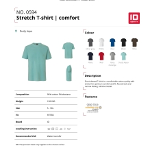 ID Identity Stretch ID 0594 Vyriški marškinėliai su elastanu 200 g/m²