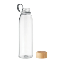 FJORD WHITE Stiklinė gertuvė su bambuko dangčiu 500 ml