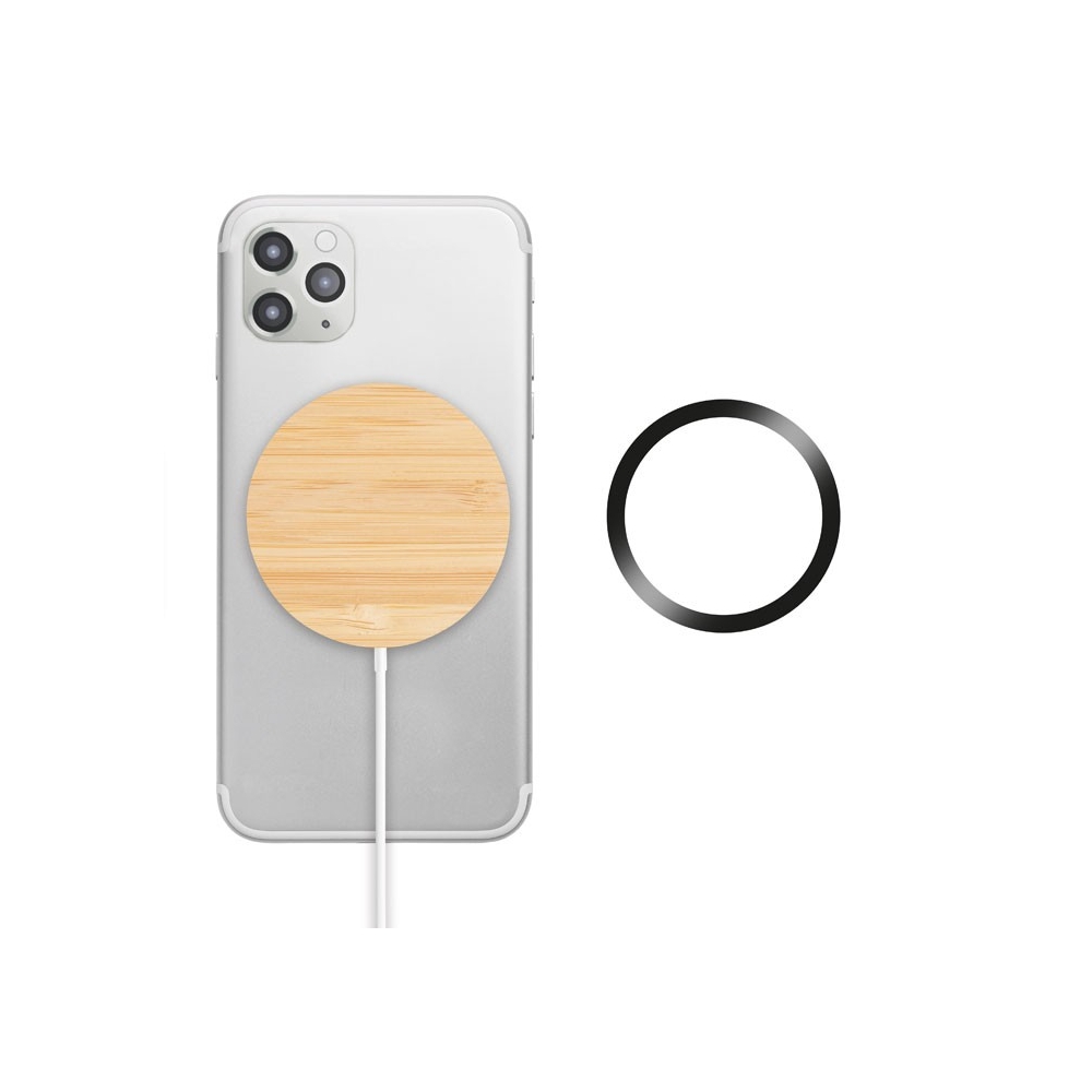 RUNDO MAG Magnetinis belaidis bambuko įkroviklis 10W