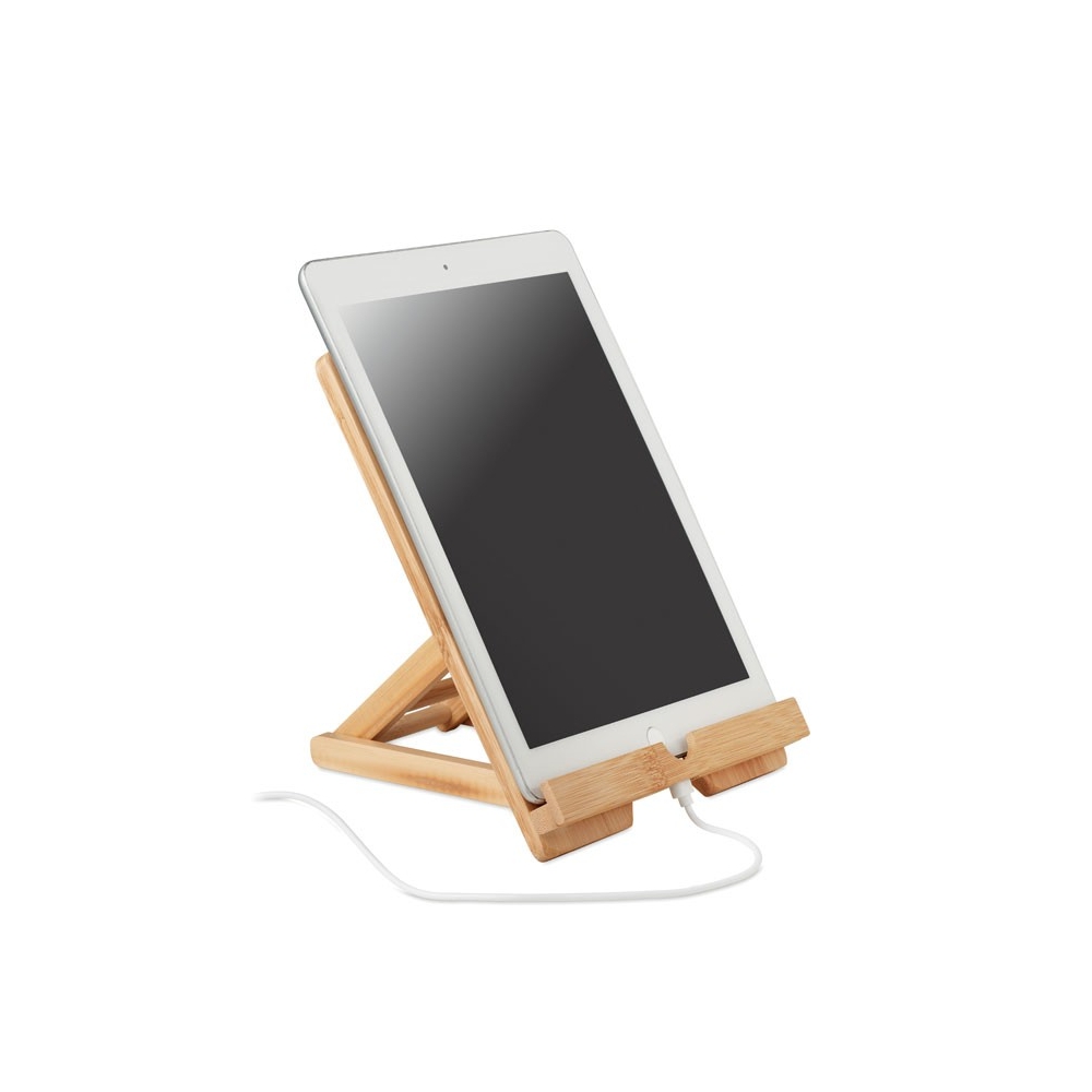 TUANUI Sulankstomas bambukinis planšetės ir telefono stovas