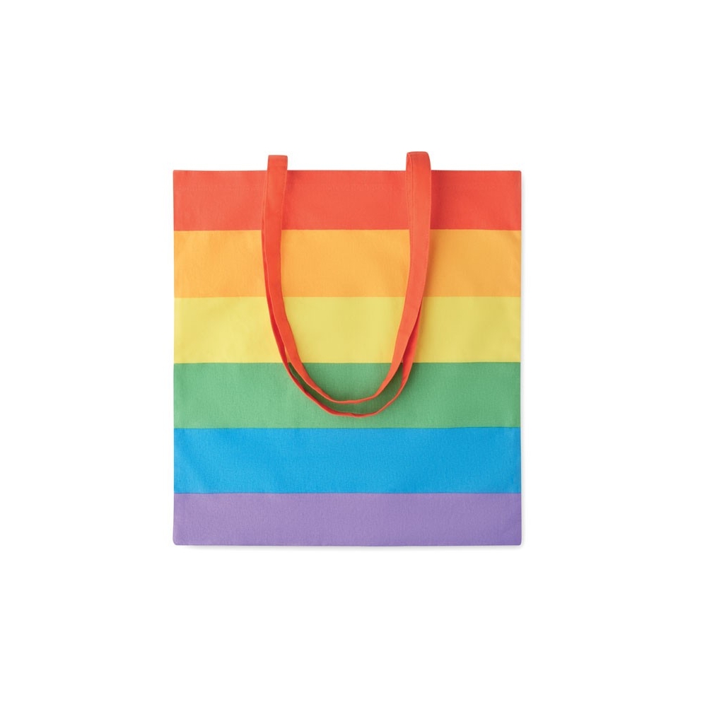 BOREALIS Vaivorykštės raštų medvilninis pirkinių krepšys 200 g/m²