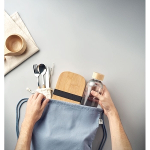 YUKI COLOUR Užtraukiamas organinės medvilnės maišelis 140 g/m²