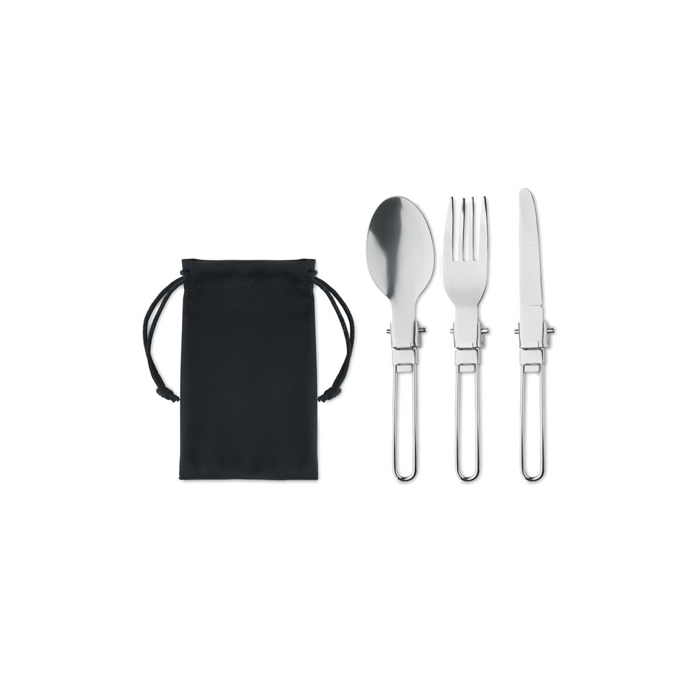 STAPI SET Nerūdijančio plieno stovyklavimo įrankių rinkinys su dėklu