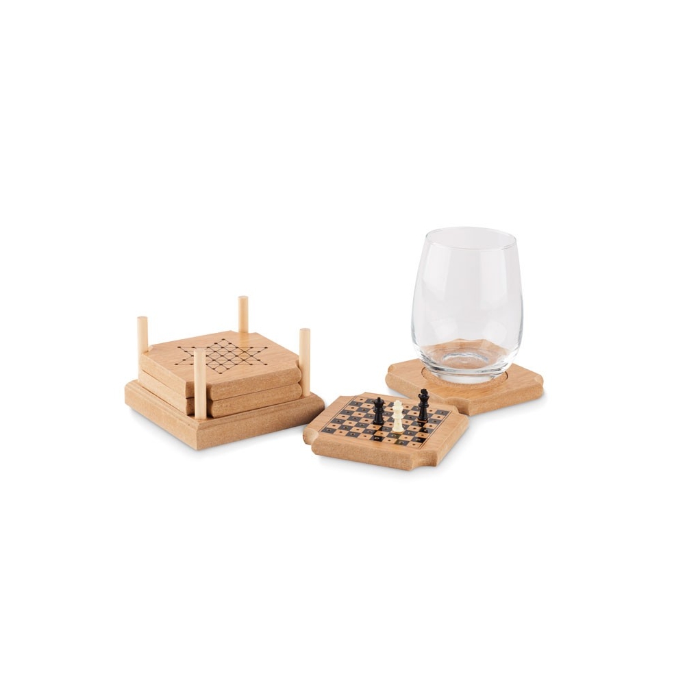 COASTGAME Kamštinių padėkliukų rinkinys su stalo žaidimais (4 vnt)