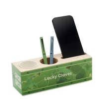 THILA Medinis stalinis laikiklis rašikliui ir telefonui