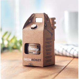 DAUBER Medaus stiklainis su mediniu šaukšteliu 50g