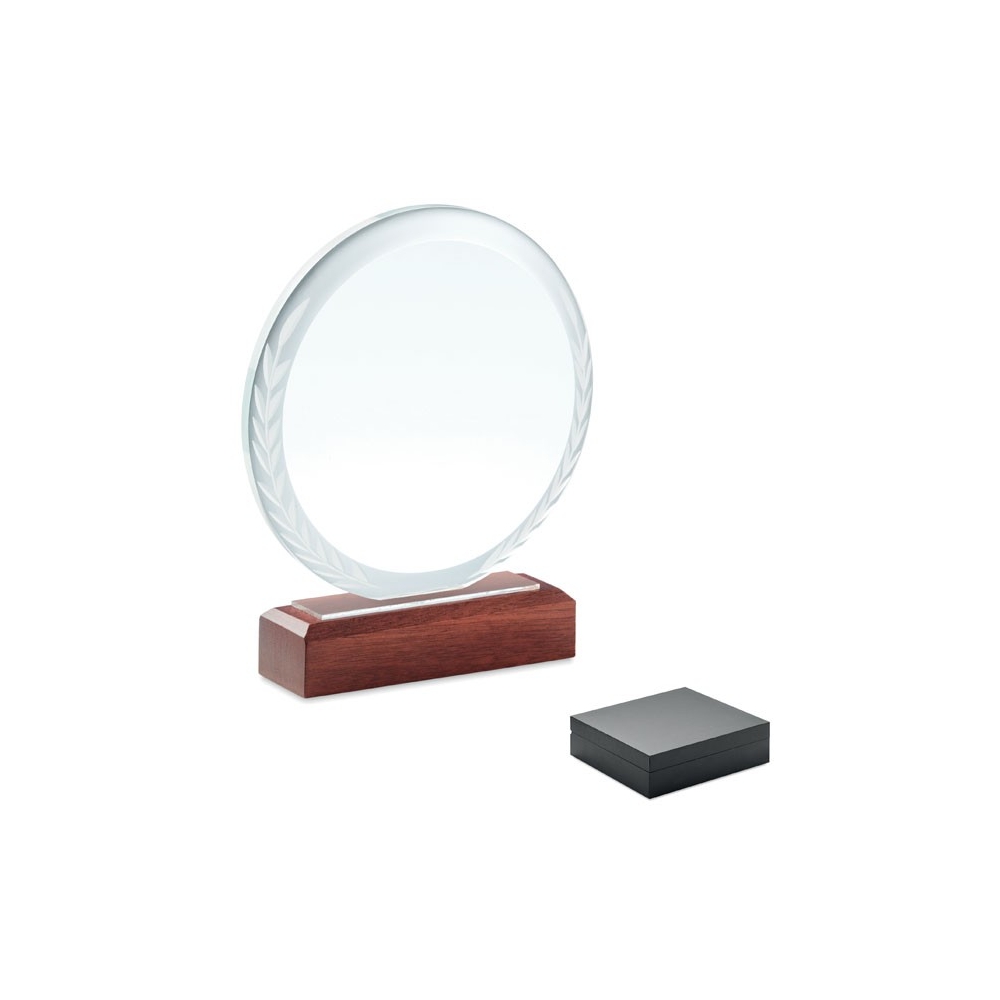 KEEN Krištolinė dovanų statulėlė su medžio pagrindu