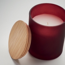 KEOPS MEDIUM Augalinė vaško žvakė su bambukiniu dangteliu