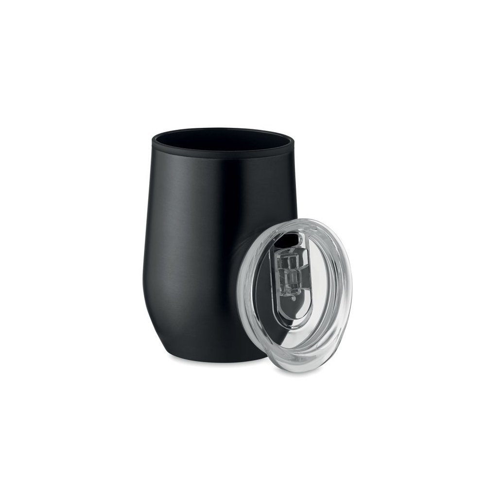 CHIN CHAN Nerūdijančio plieno puodelis su skaidriu dangteliu 350 ml