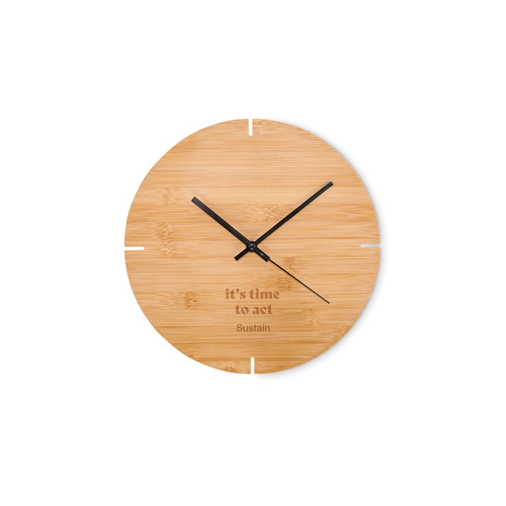 ESFERE Stilingas bambukinis sieninis laikrodis