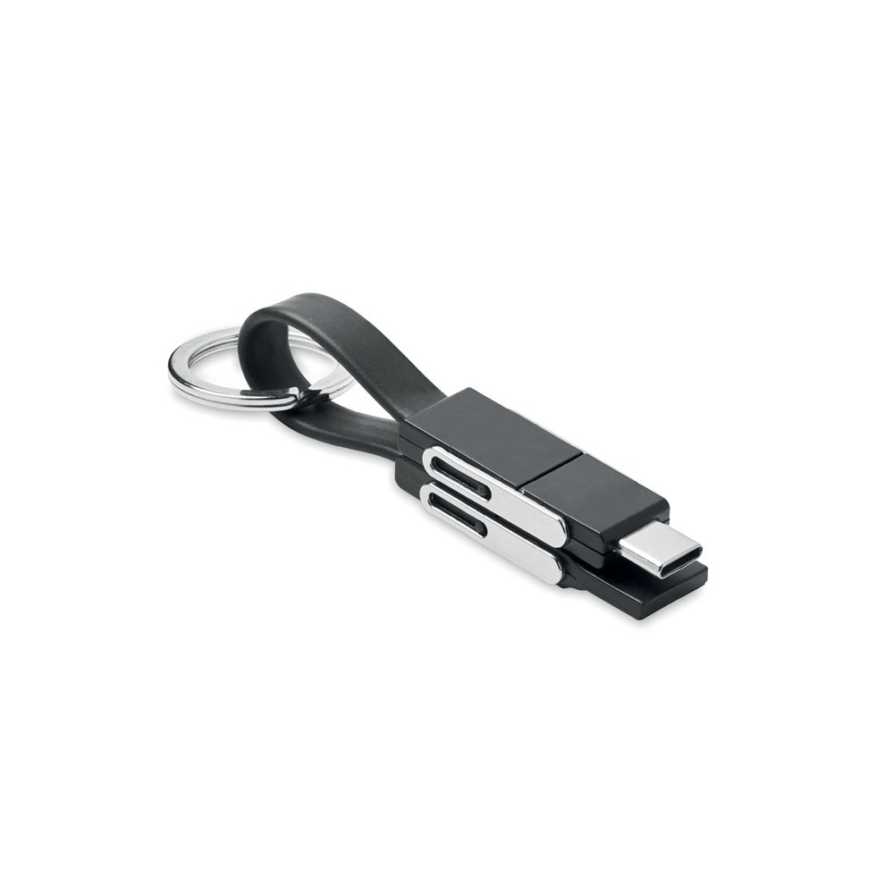 KEY C Raktų pakabukas su 4-in-1 įkrovimo kabeliu