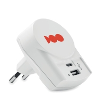 EURO USB CHARGER A/C 27 W SKROSS® Euro USB įkroviklis su Europiniu 2 polių kištuku