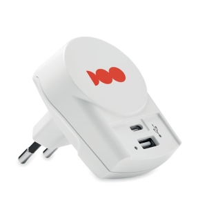EURO USB CHARGER A/C 27 W SKROSS® Euro USB įkroviklis su Europiniu 2 polių kištuku