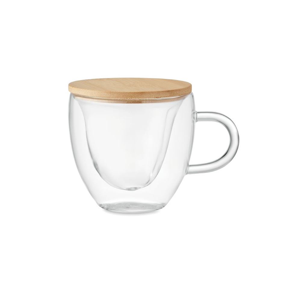 CORAMUG Borosilikatinis stiklinis puodelis su dangteliu (180 ml)