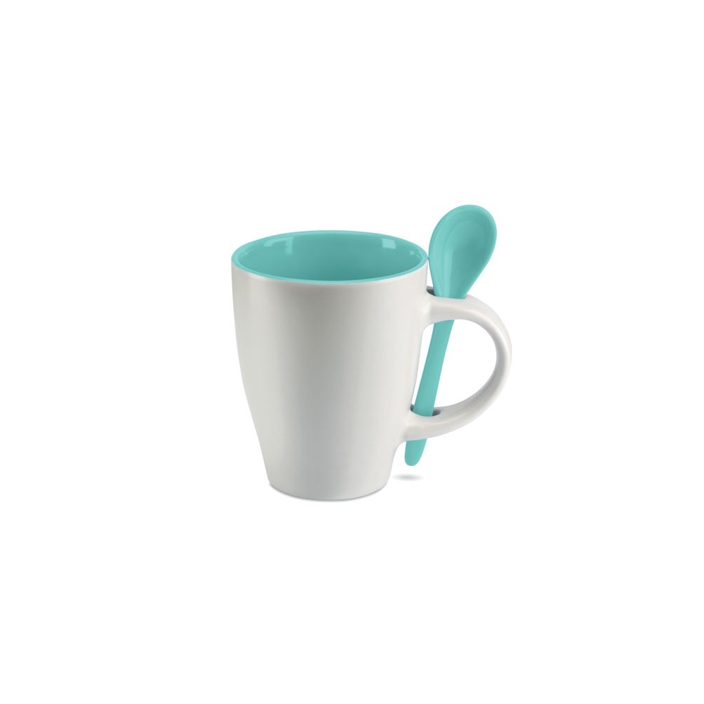 DUAL Dvispalvis keraminis kavos puodelis su šaukšteliu (250 ml)