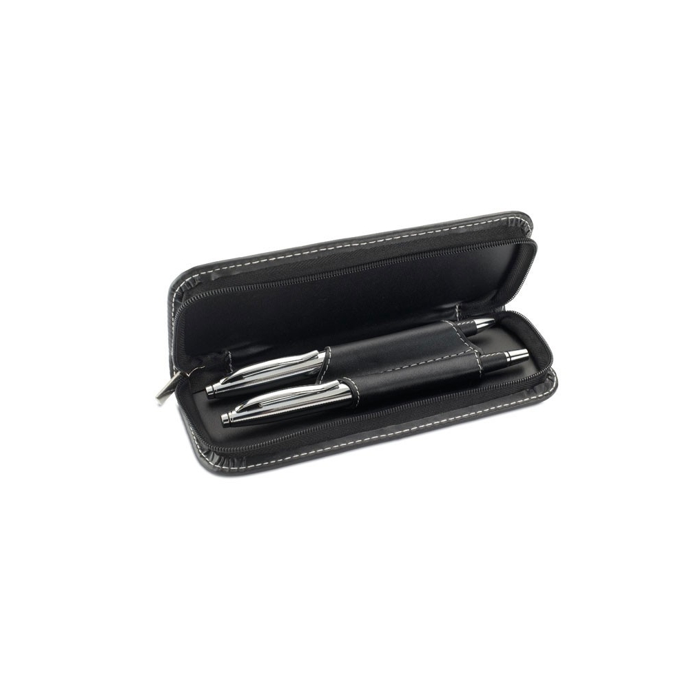 BALTIMORE Metalinių rašiklių rinkinys su PU odos dėklu