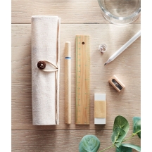 ECOSET Raštinės reikmenų rinkinys su džiuto maišeliu (6 dalių)