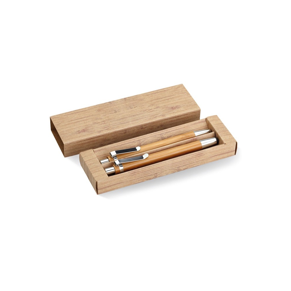 BAMBOOSET Rašiklių rinkinys su bambuko korpusu