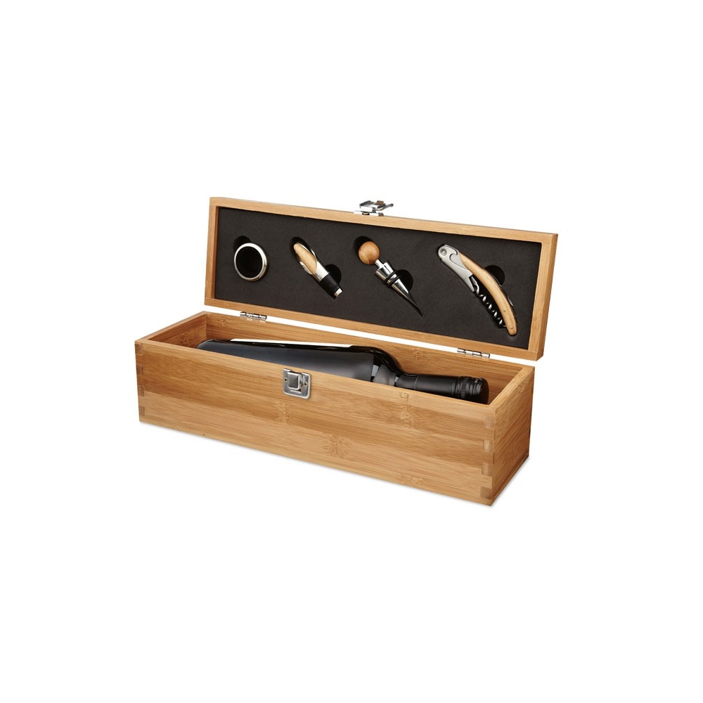 TARDOR Vyno rinkinys dovanų dėžutėje iš bambuko