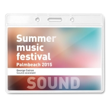 BADGY Skaidrus akreditacinis dėklas renginiams (Horizantalus)