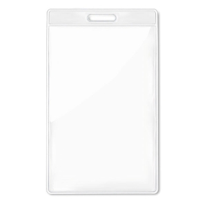 BADGO Skaidrus akreditacinis dėklas renginiams (Vertikalus)