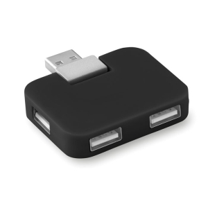SQUARE Kompaktiškas 4 jungčių USB šakotuvas