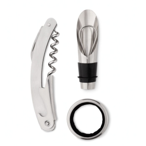 SETTIE Vyno aksesuarų rinkinys butelio formos dėžutėje