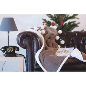 ZERMATT Dvipusis koralo fliso pledas su šerpos pamušalu 200 g/m²