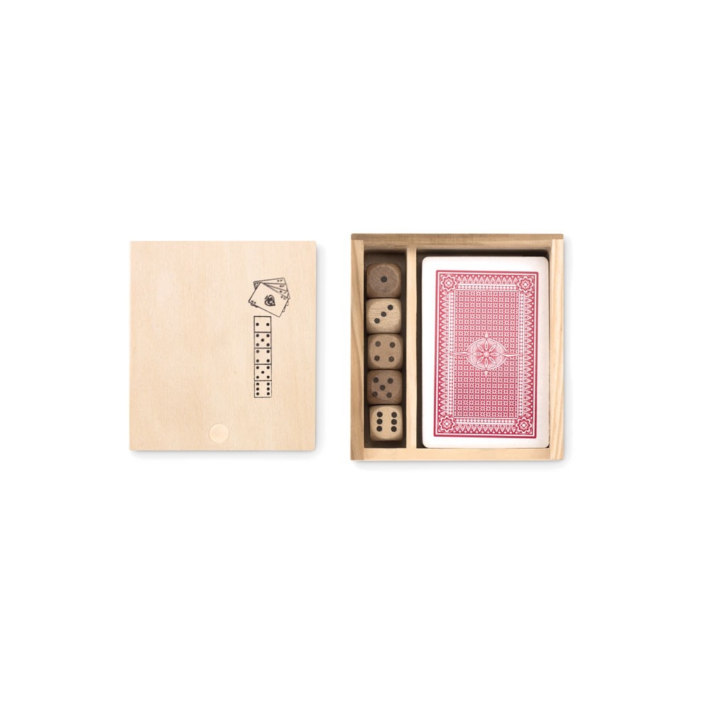 LAS VEGAS Kortų ir kauliukių žaidimų rinkinys dėžutėje