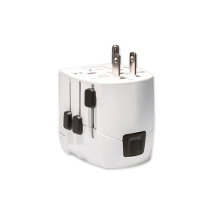 PRO LIGHT USB Inovatyvus 3 kontaktų kelioninis adapteris su USB įkrovimu