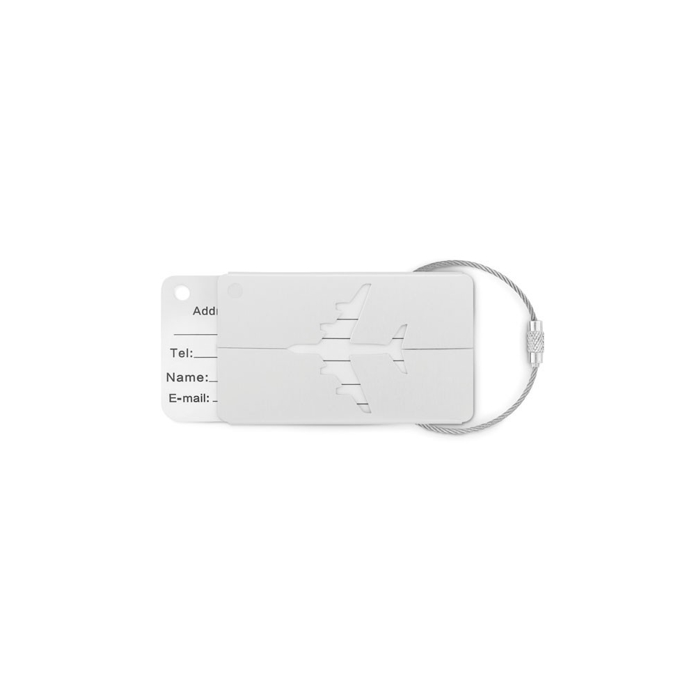 FLY TAG Aliuminis lagamino žymeklis su lėktuvo dizainu