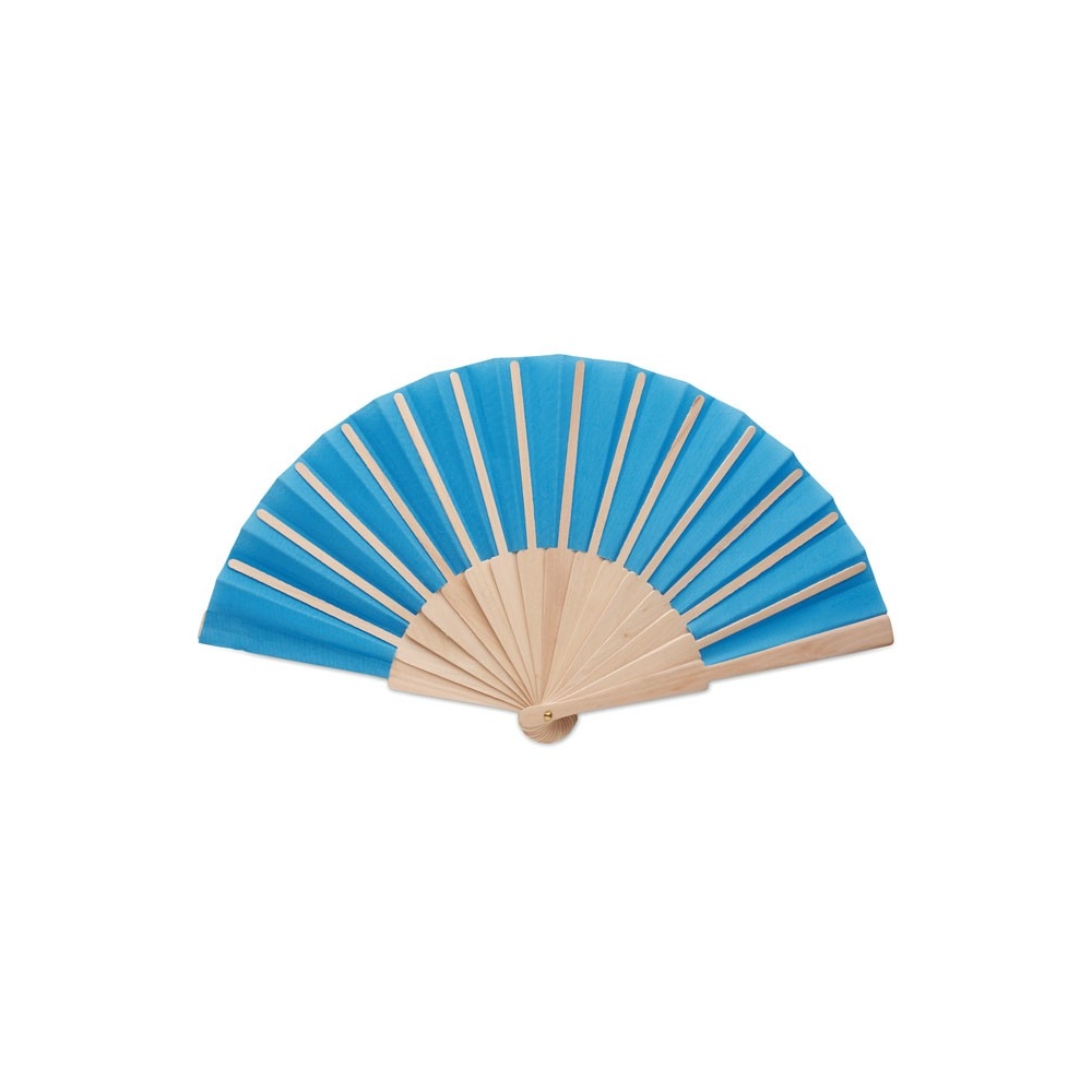 FANNY WOOD Rankinis ventiliatorius iš medžio su poliesterio audiniu