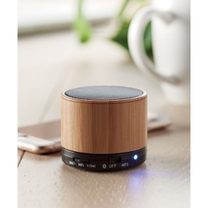 ROUND BAMBOO Belaidis 4,2 Bluetooth garsiakalbis su bambuko korpusu