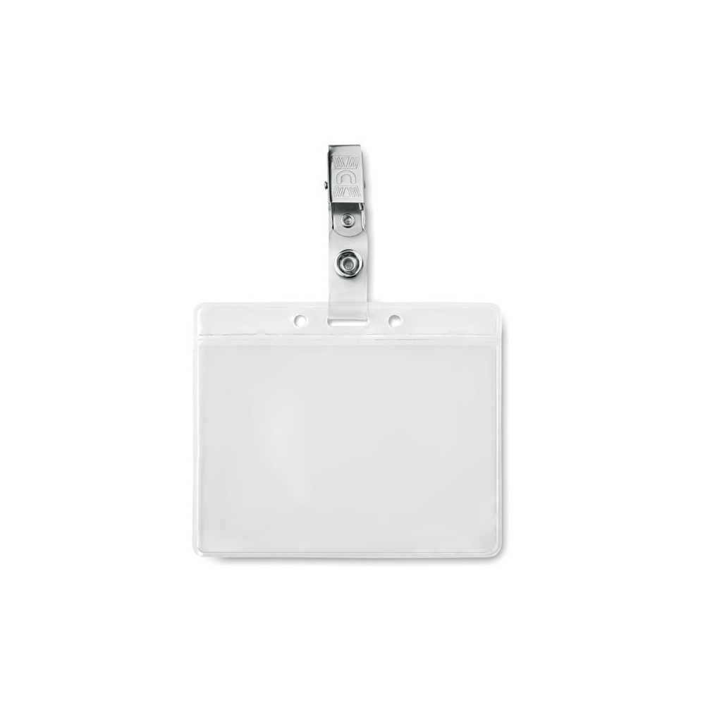 CLIPBADGE Horizontalus akreditacijų dėklas su segtuku