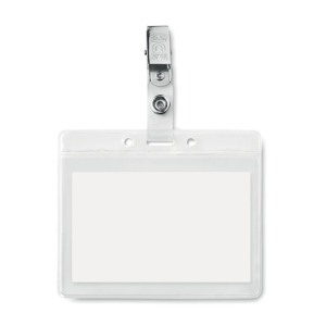 CLIPBADGE Horizontalus akreditacijų dėklas su segtuku
