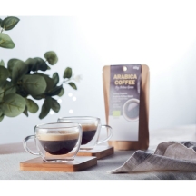 BELIZE Espresso stiklinių rinkinys su bambukiniu padėkliuku (2 vnt.)