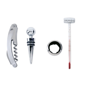 PREMIUM Elegantiškas vyno aksesuarų rinkinys medinėje dėžutėje