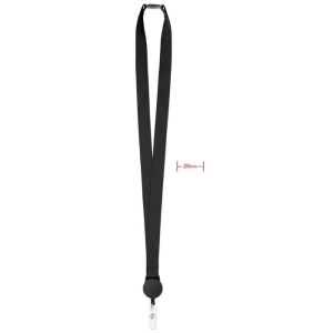 ZIP LANYARD Poliesterio kaklajuostė su ištraukiamu laikikliu 20 mm