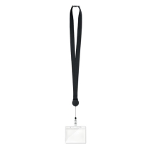 ZIP LANYARD Poliesterio kaklajuostė su ištraukiamu laikikliu 20 mm