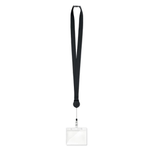 ZIP LANYARD Poliesterio kaklajuostė su ištraukiamu laikikliu 20 mm