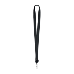 ZIP LANYARD Poliesterio kaklajuostė su ištraukiamu laikikliu 20 mm