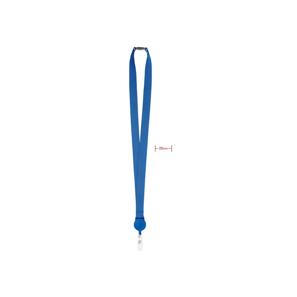 ZIP LANYARD Poliesterio kaklajuostė su ištraukiamu laikikliu 20 mm