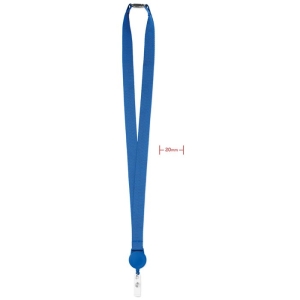ZIP LANYARD Poliesterio kaklajuostė su ištraukiamu laikikliu 20 mm