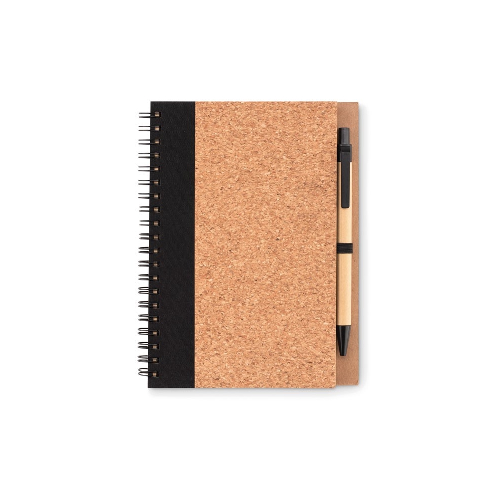 SONORA PLUSCORK Kamštinė užrašinė su tušinuku, 70 lapių