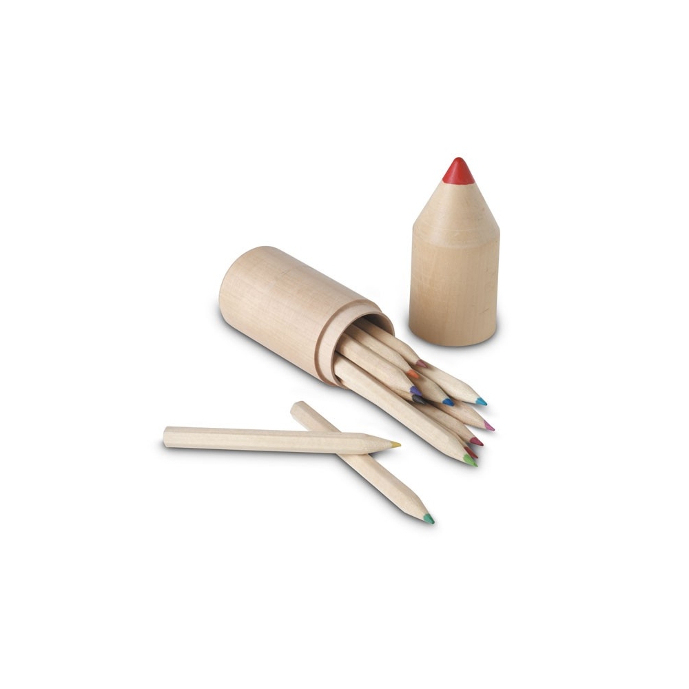 COLORET Medinė dėžutė su pieštukais (12 spalvų)