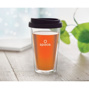 BIELO TUMBLER Kelioninis stiklinis puodelis su dangteliu, 350 ml
