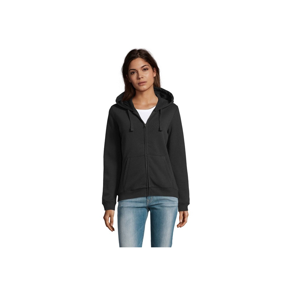 SPIKE WOMEN Moteriškas džemperis su kapišonu ir užtrauktuku 280 g/m²