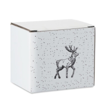 FESTIMUG Kalėdinis keramikinis puodelis su sezonišku raštu (300 ml)