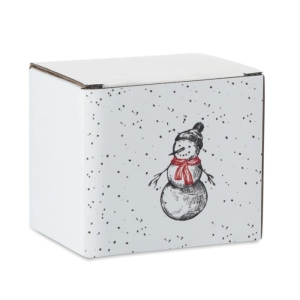 FESTIMUG Kalėdinis keramikinis puodelis su sezonišku raštu (300 ml)